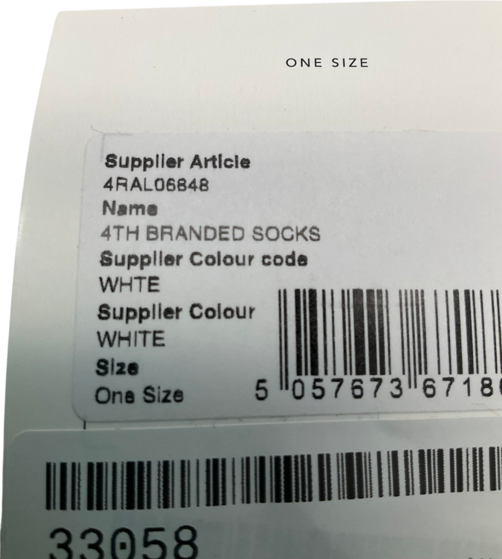 4th & Reckless White 4th Branded Socks One Size