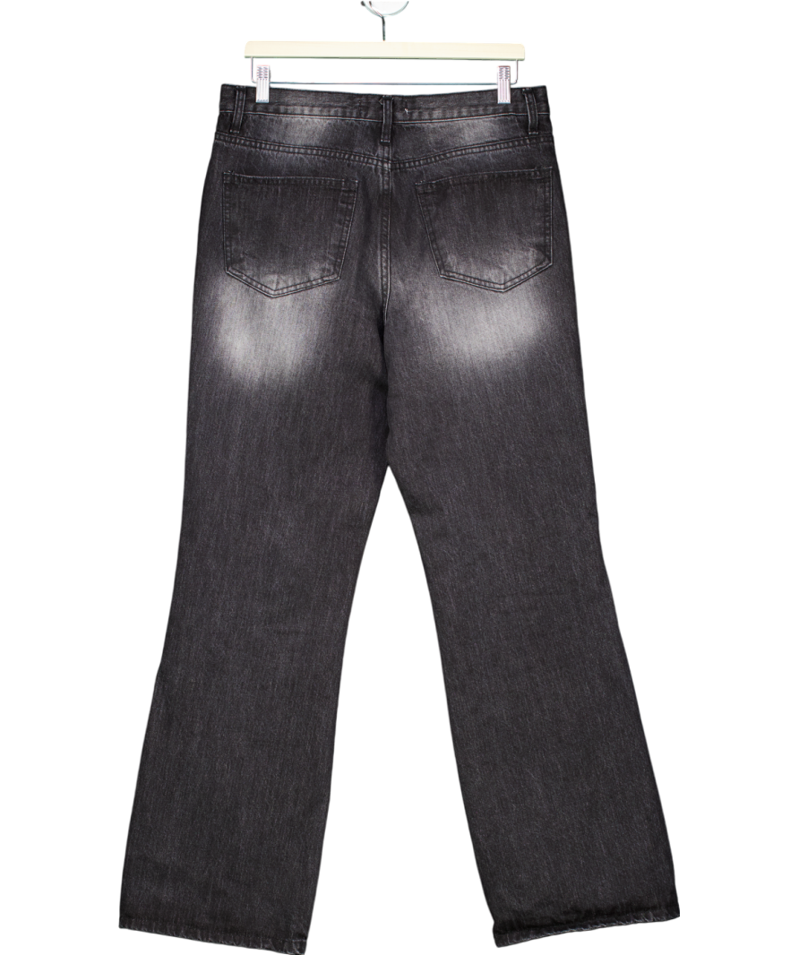 DRL Black Baggy Wide Leg Jeans UK L