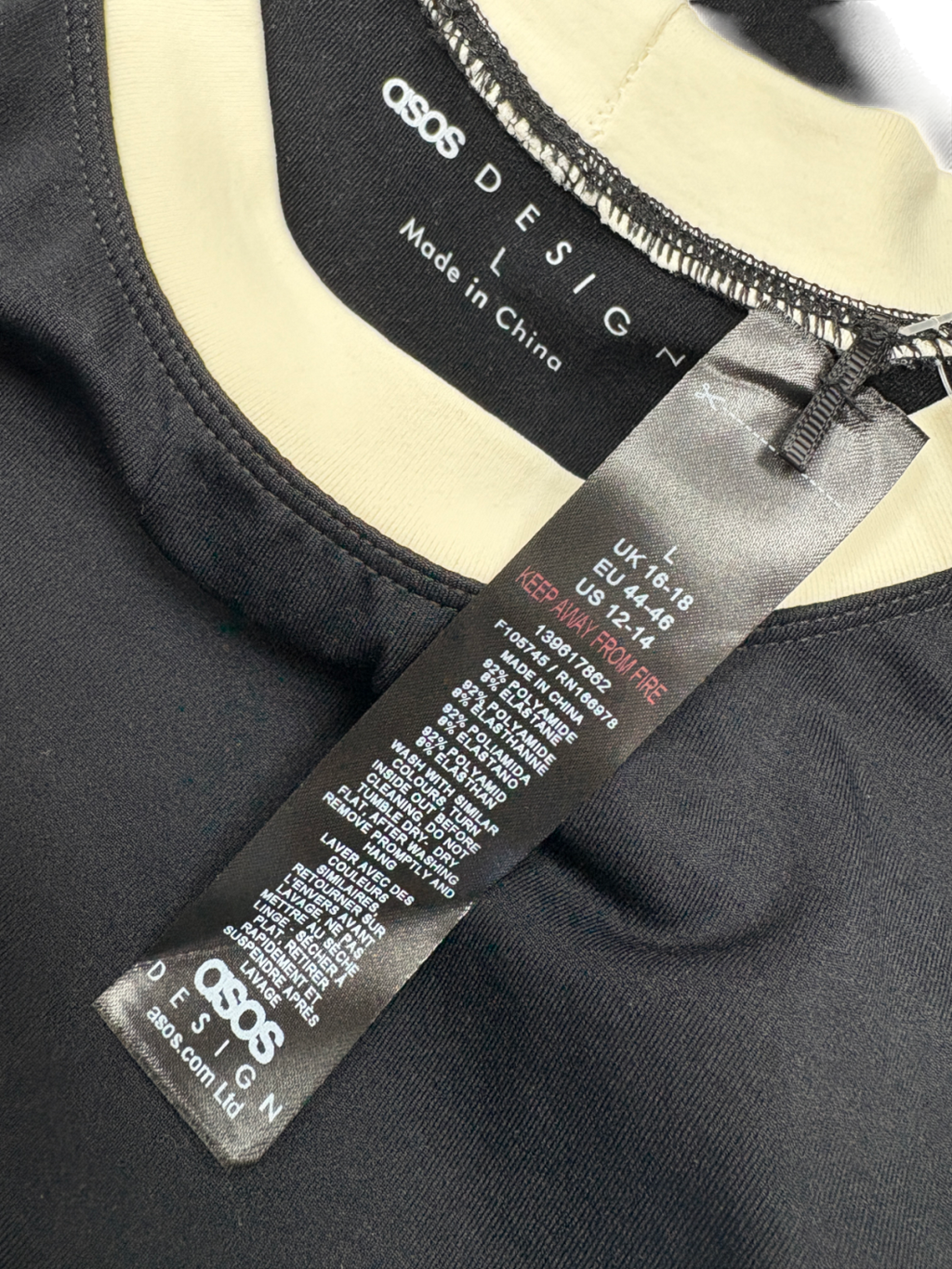 ASOS Black Seamless Crew Neck Tank Top UK L