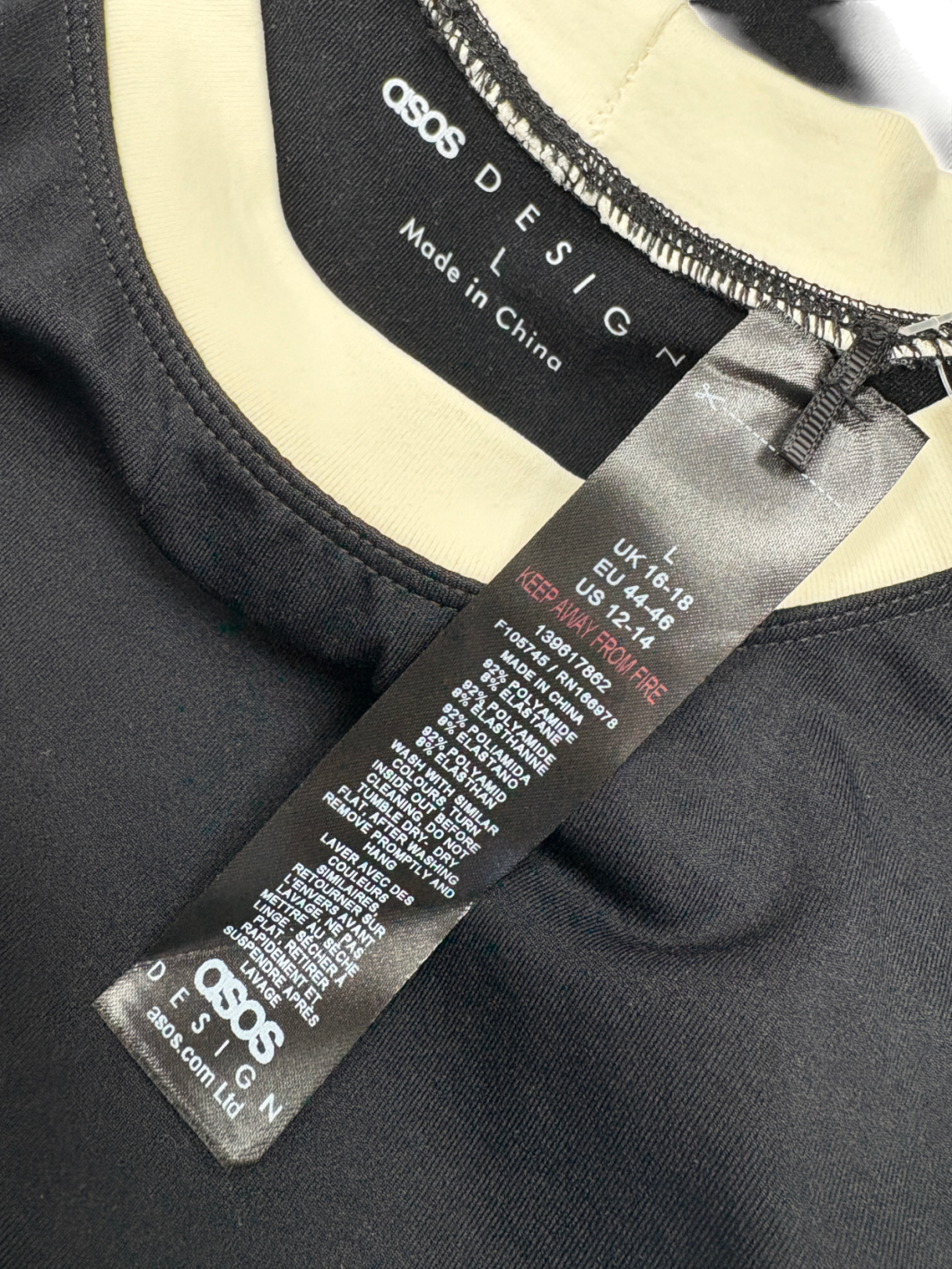 ASOS Black Seamless Crew Neck Tank Top UK L