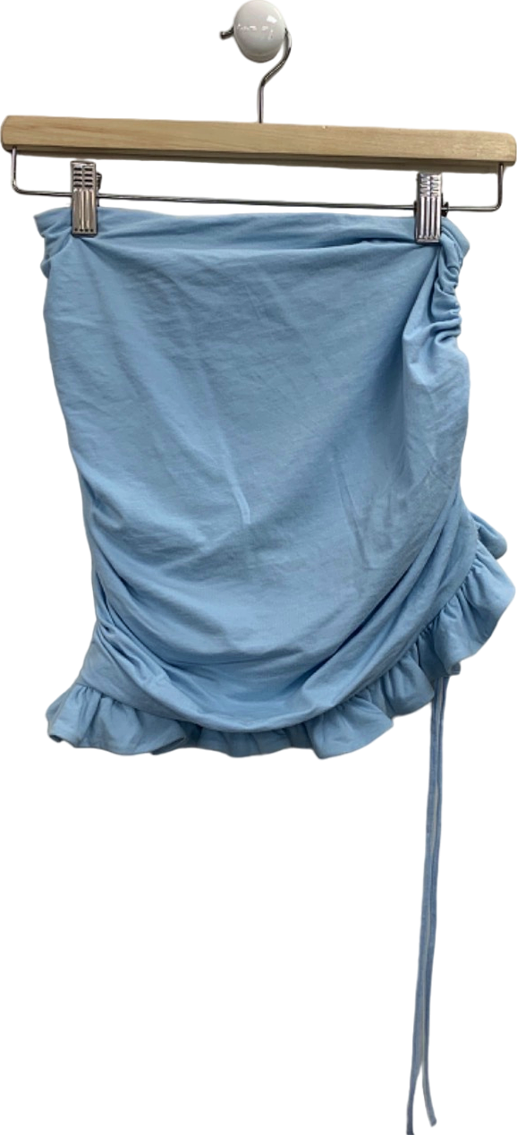 Oh Polly Blue Ruched Mini Skirt UK M