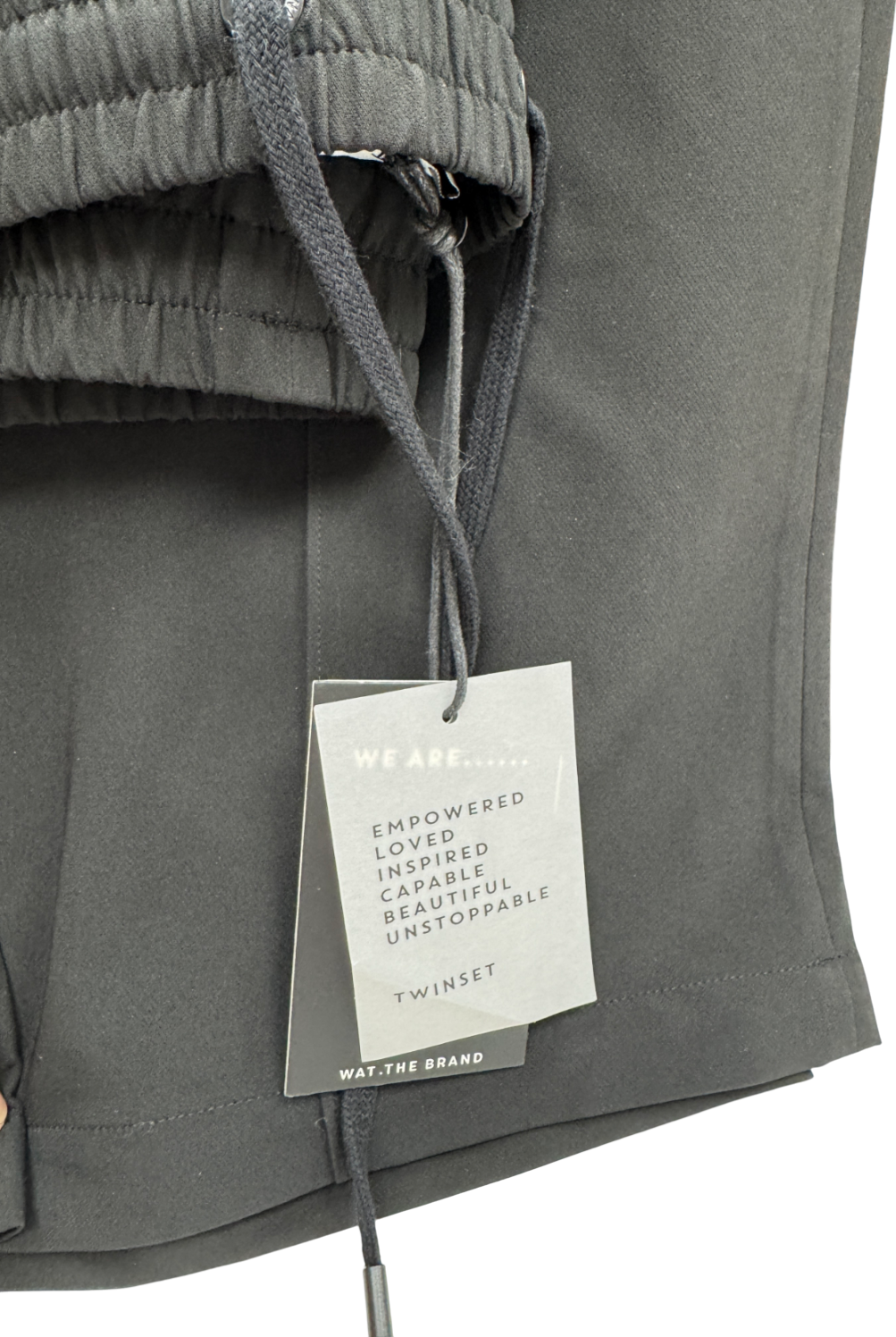 WAT. THE BRAND Seam Front Wide Leg Trousers - Black UK 8