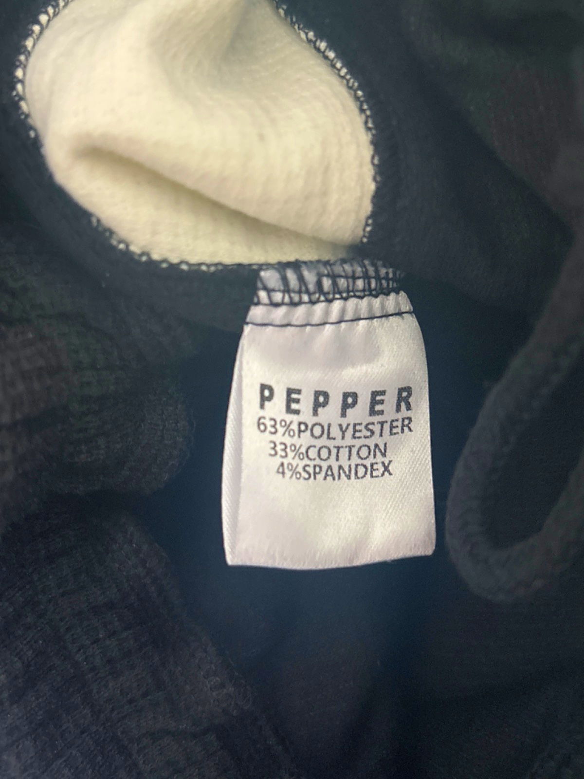 Pepper Black and White Waffle Knit Joggers Medium