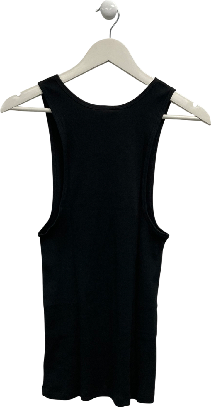 gymshark Black Ribbed Tank Top UK M