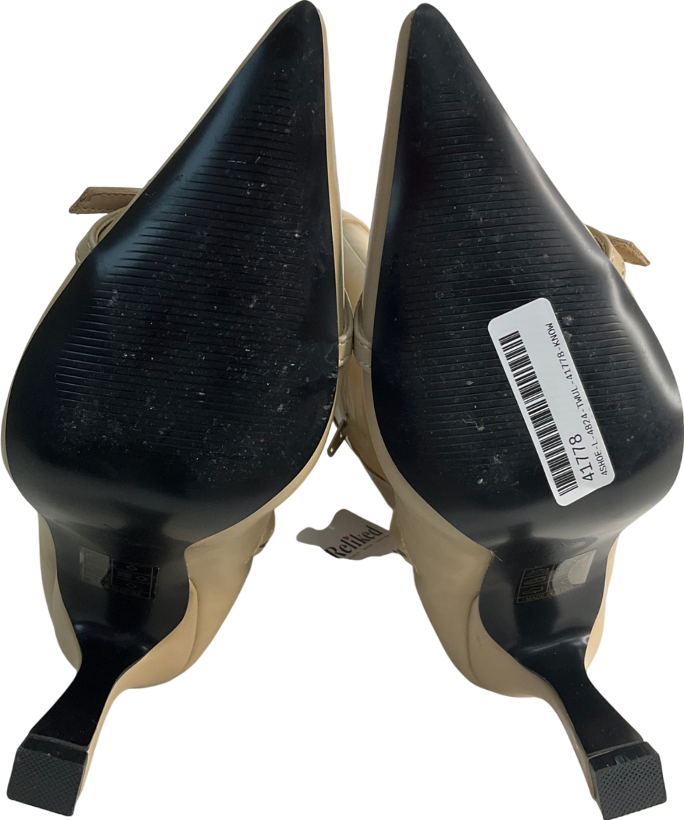 4th & Reckless Beige Buckle Front Knee High Boots UK 4 EU 37 👠