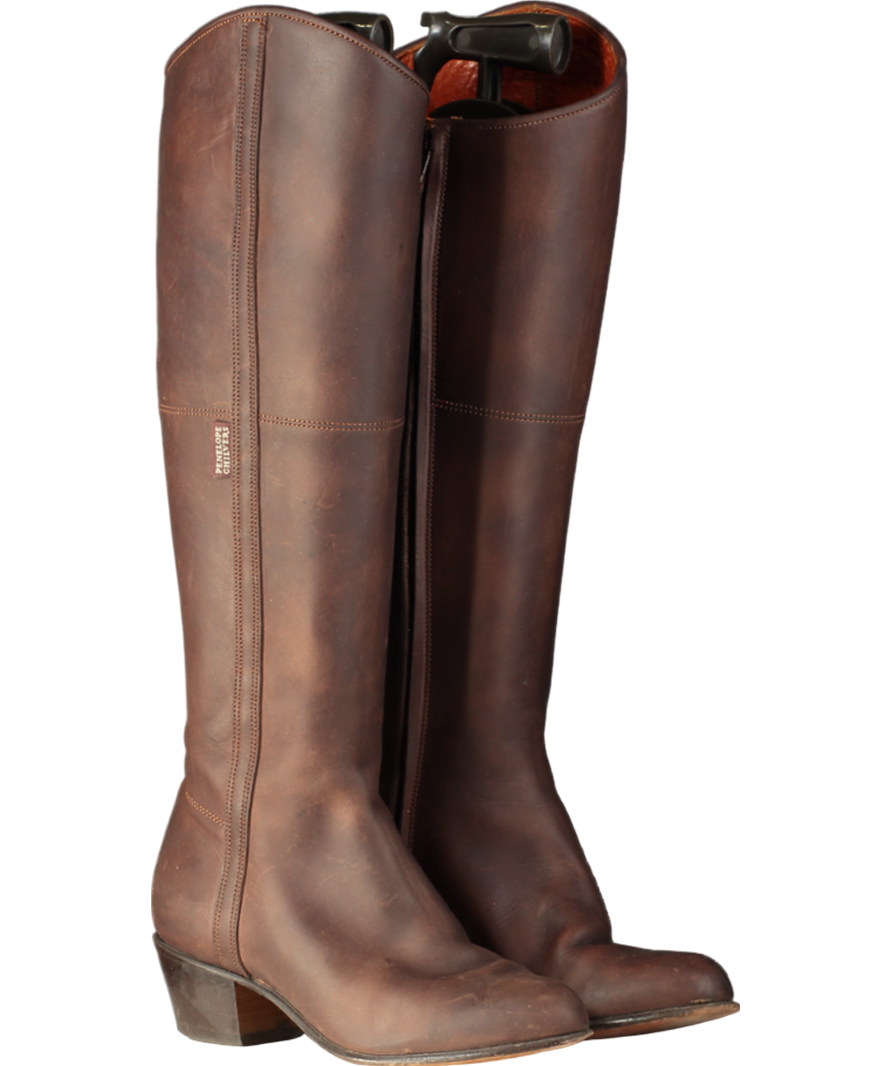 Penelope Chilvers Brown Knee High Leather Boots UK 3 EU 36 👠