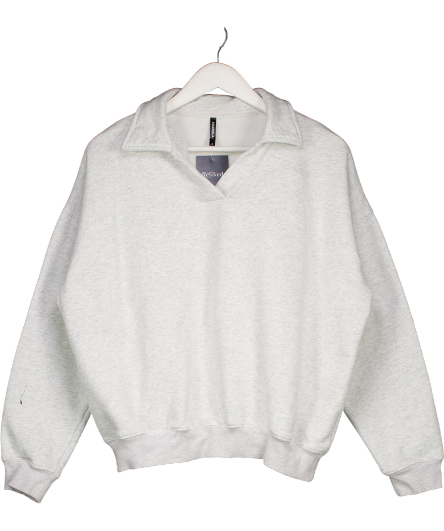 Adanola Grey Collared Sweatshirt UK S