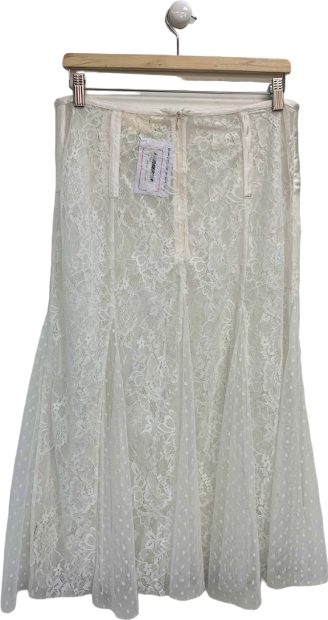 Anthropologie White Lace Skirt UK M