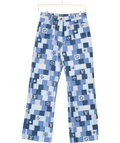 LOUIS VUITTON Denim Monogram Check Pocket Detail Straight Leg Crop Jeans FR34 Uk 4 UK 6