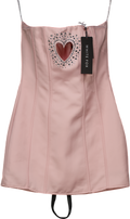 White Fox Pink I Love You Embellished Strapless Mini Dress UK S