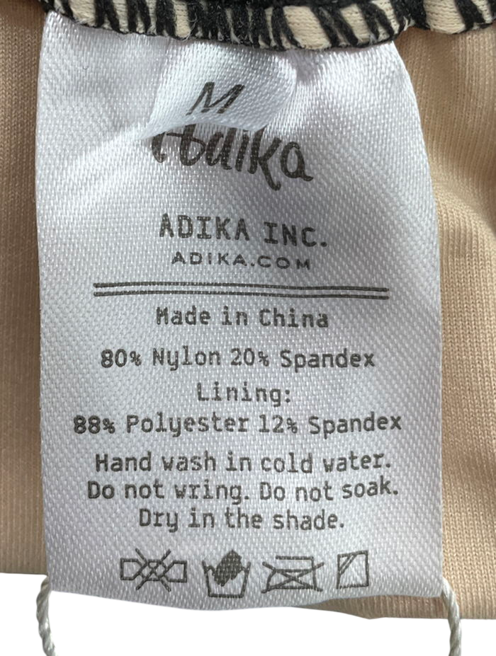 adika Beige & Black Tie Up Bikini Bottoms UK M