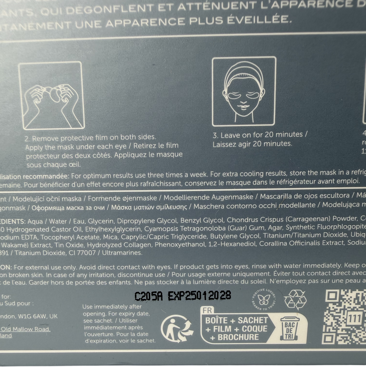 111skin Cryo De-puffing Eye Mask 8 Pack