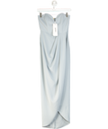 Shona Joy Blue U-wire Bustier Draped Dress UK 6