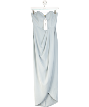 Shona Joy Blue U-wire Bustier Draped Dress UK 6