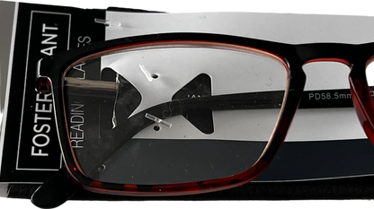 Foster Grant Rfgxin Lenses Reading Glasses +1 Red/black