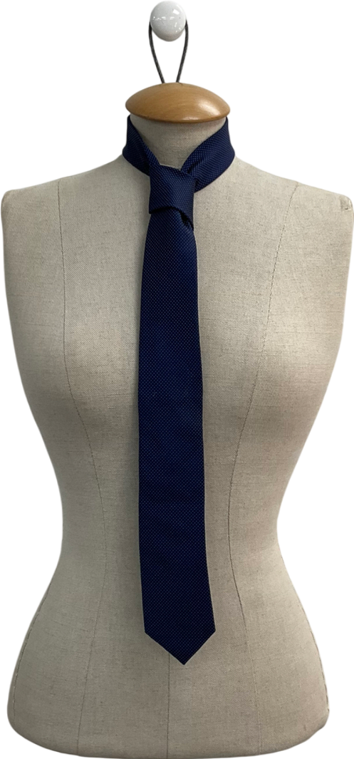 Bar III Blue Spotted Silk Tie One Size