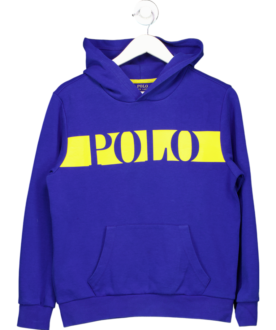 Polo Ralph Lauren Blue Logo Fleece Hoodie UK L