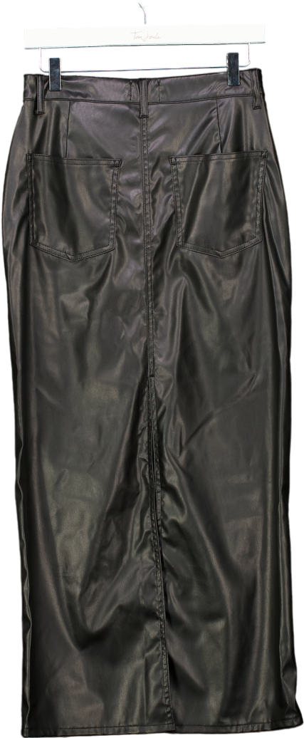 ASOS Black Faux Leather Seam Detail Maxi Skirt UK S
