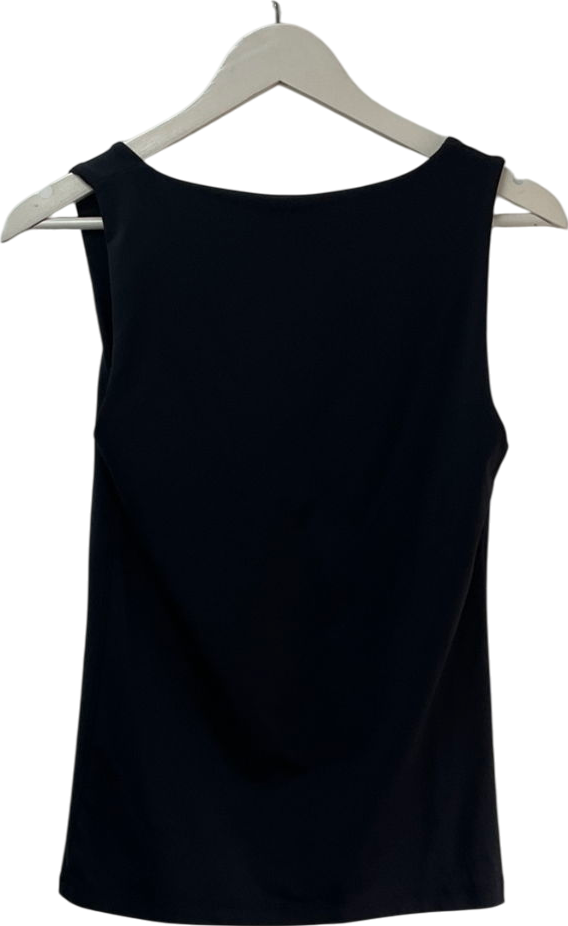 ZARA Black Polyamide Top With Large Straps UK M