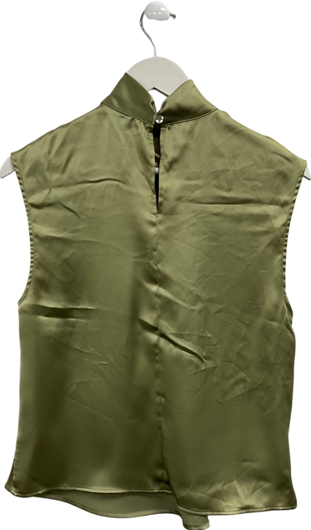 ZARA Green Sleeveless Satin Top UK S