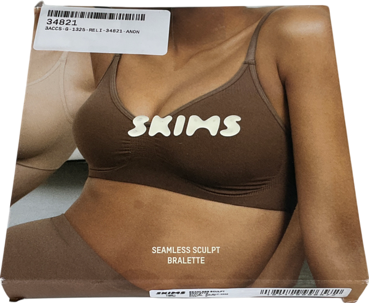 SKIMS Black Seamless Sculpt Bralette - Onlyx UK 8