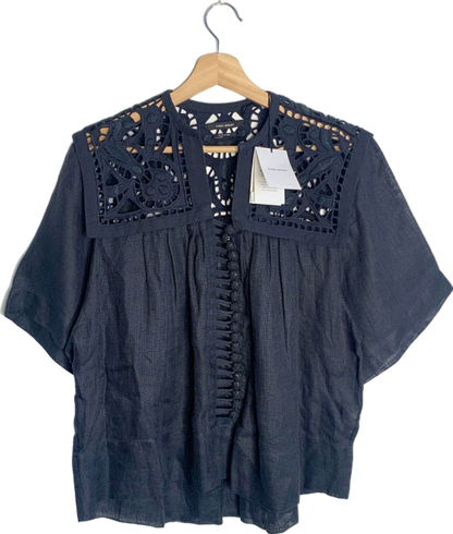 Isabel Marant Faded Black Embroidered Top 38