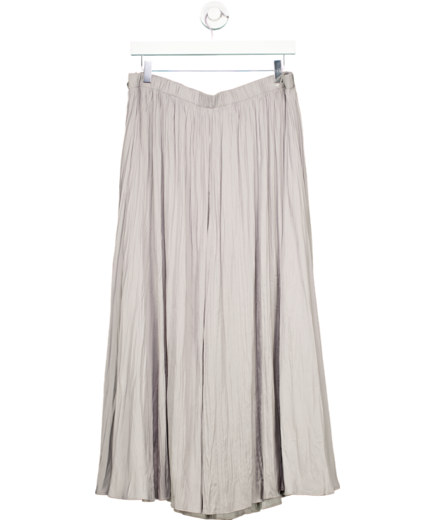 Mint Velvet Grey Crinkle Maxi Skirt UK L
