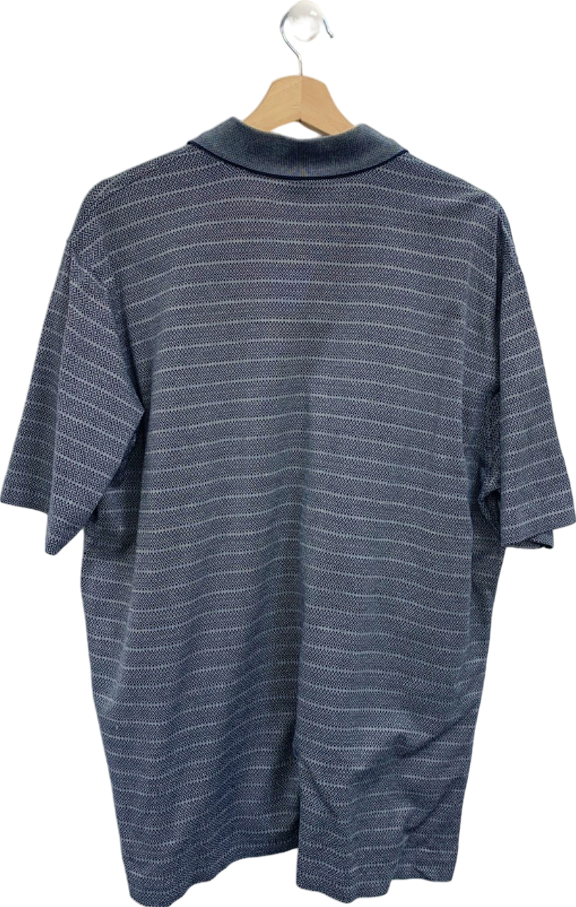 Paul & Shark Blue Patterned Polo Shirt UK L