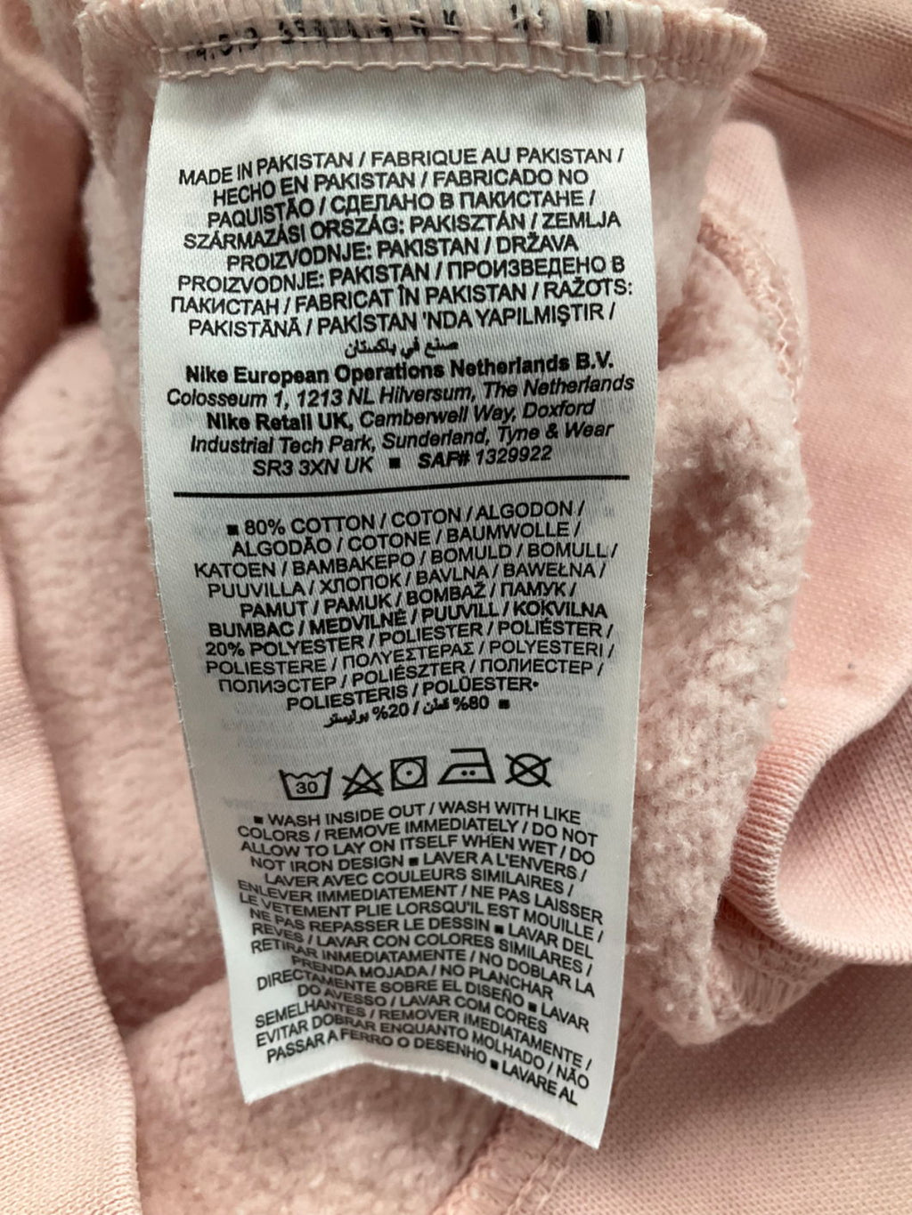 Nike Pink Oversized Sweater UK L