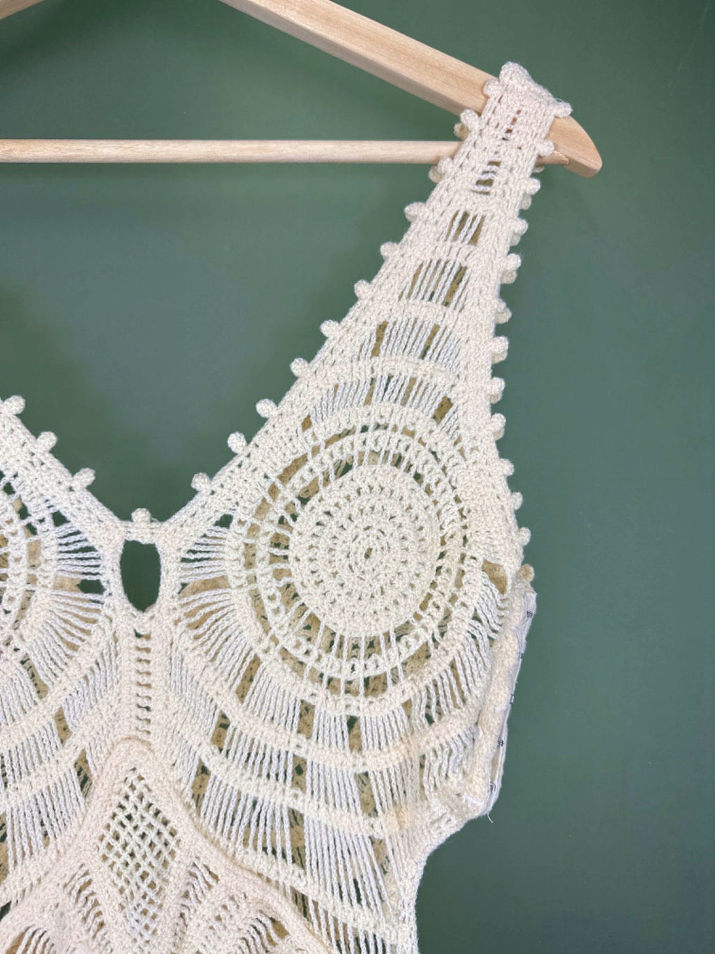 Beige Crochet Pattern Maxi Dress UK One Size