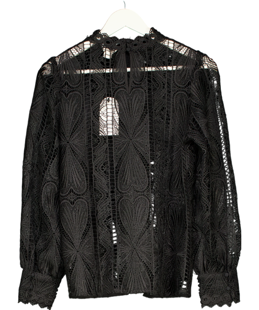 Monsoon Leona Lace Blouse Black UK 10