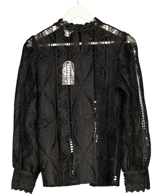 Monsoon Leona Lace Blouse Black UK 10