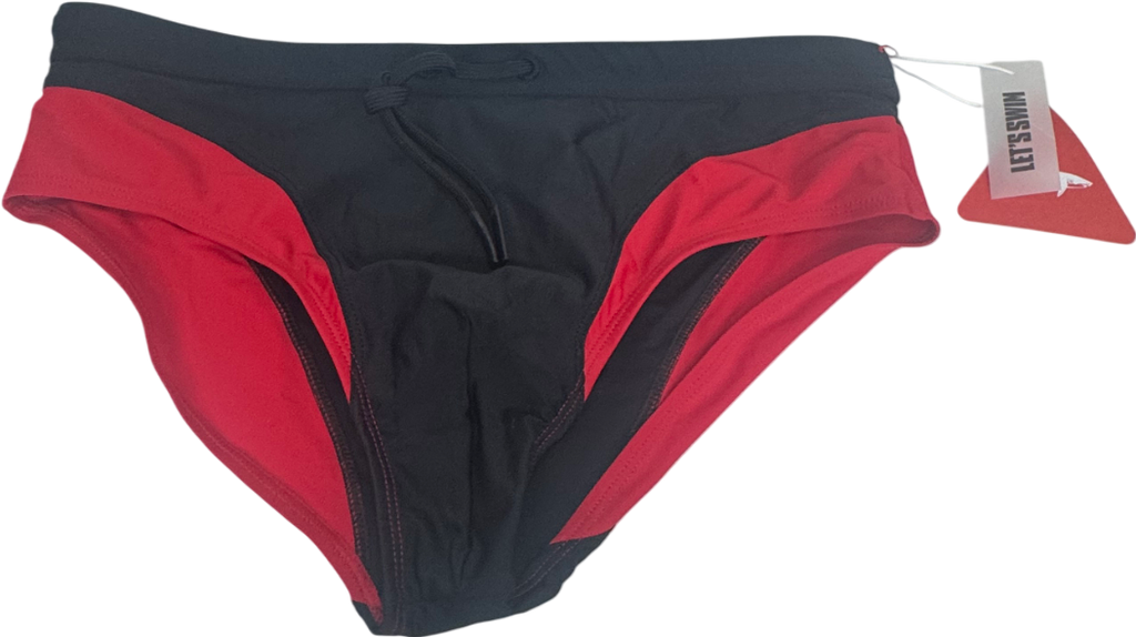Lets swim Black Swim Logo Trunks UK M