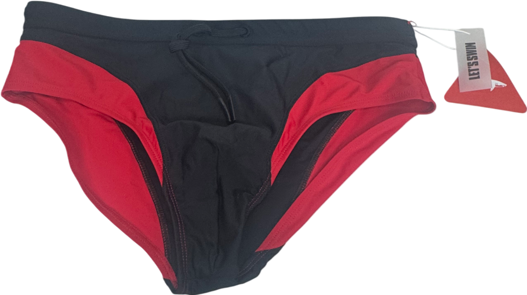 Lets swim Black Swim Logo Trunks UK M