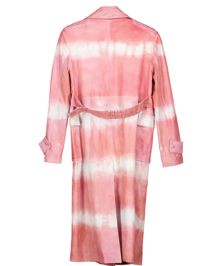 Remain Birger Christensen Pink Pirene Tie Dye Leather Coat UK 10