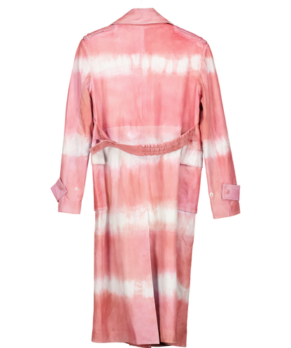 Remain Birger Christensen Pink Pirene Tie Dye Leather Coat UK 10