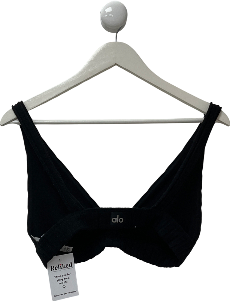 alo yoga Black Waffle Weekend Escape Bra UK S