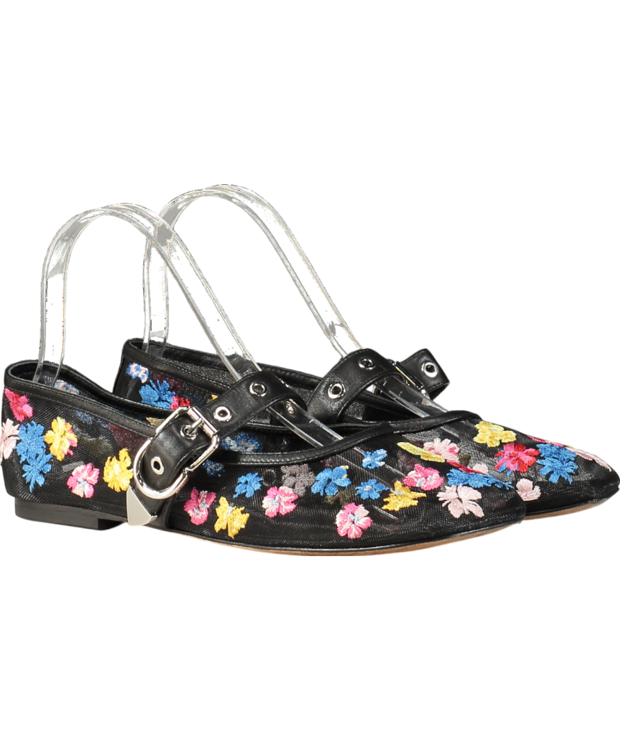 Black 3.1 Phillip Lim Id Flowerworks Mesh Ballerina Shoes UK 4 EU 37 👠