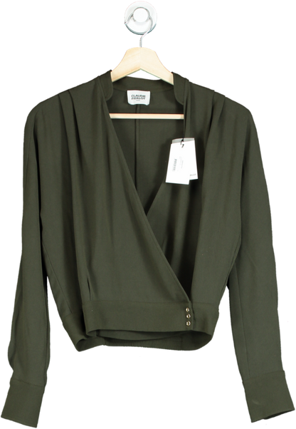 Claudie Pierlot Green Bamomille Wrap Blouse Fr34 UK 6