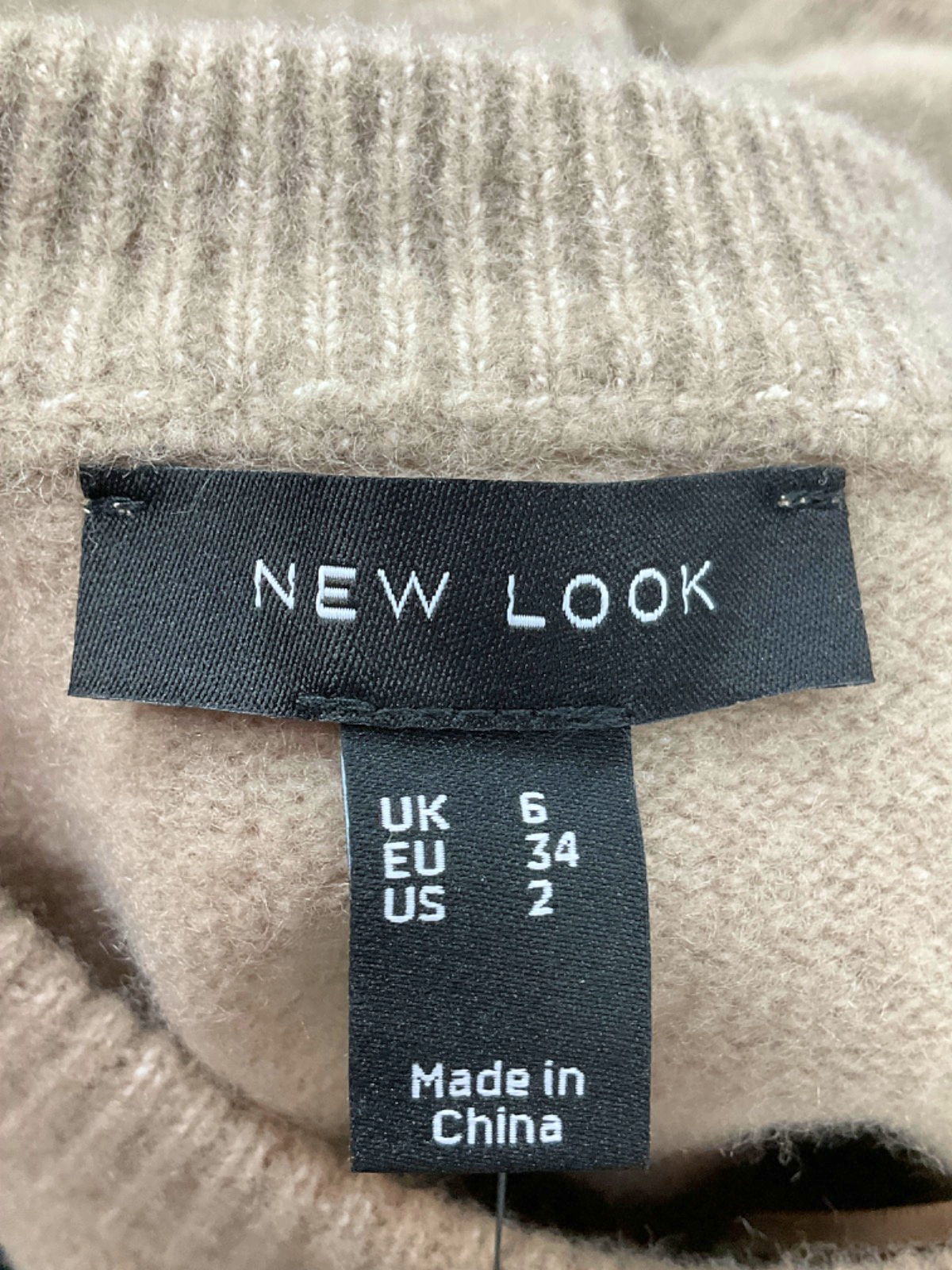 New Look Khaki Short Sleeve Jumper UK 6