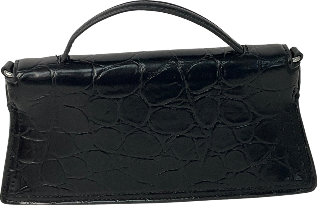 ZARA Black Croc Handbag One Size