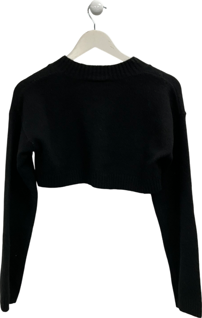 Monki Black Cropped Knit Cardigan UK XXS