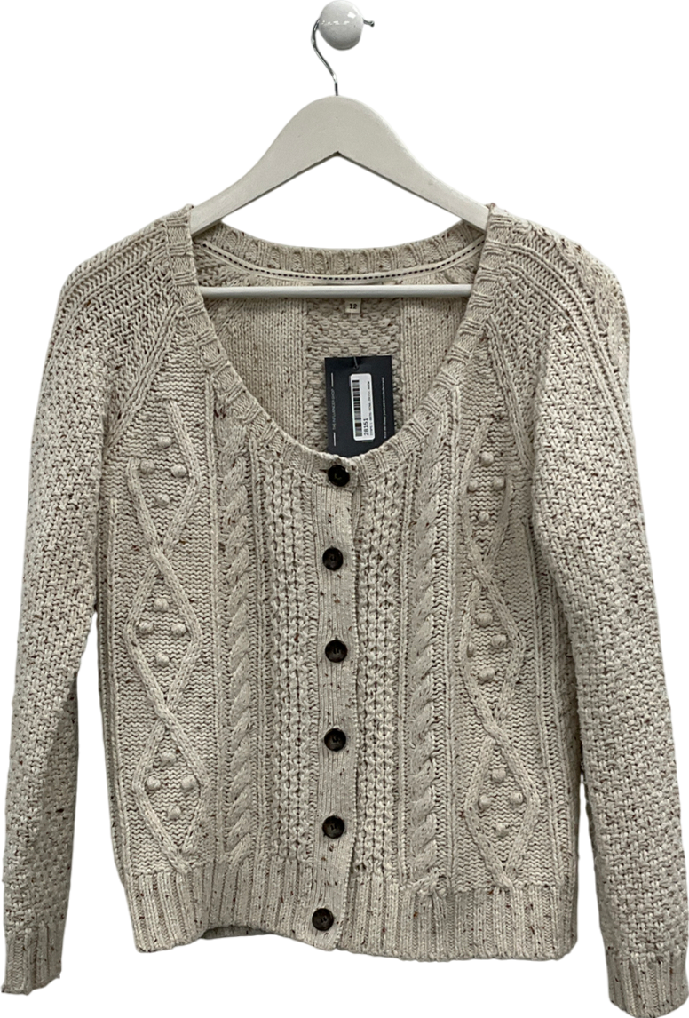 fat face Beige Knitted Cardigan UK 12