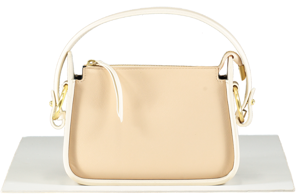 Sancia Beige The Aura Mini Almond Leather Handbag
