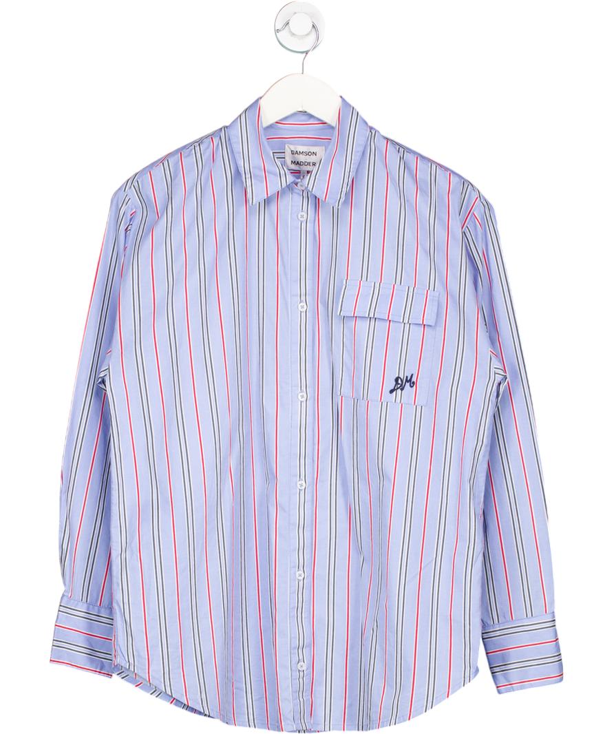 Damson Madder Kendall Oversize Shirt- Bold Blue Stripe UK 6