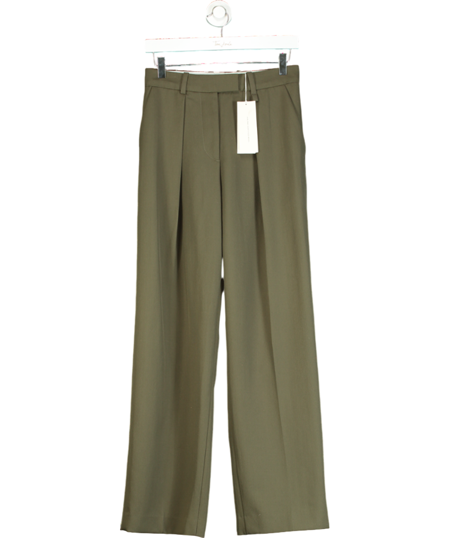 Arket Green Pleated Twill Trousers UK S