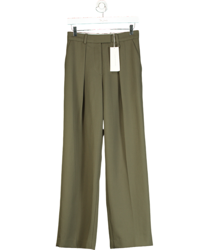 Arket Green Pleated Twill Trousers UK S