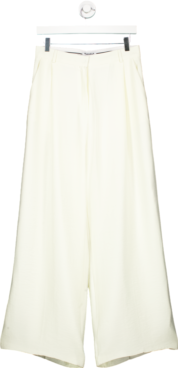 Marcela White Wide Leg Trousers S