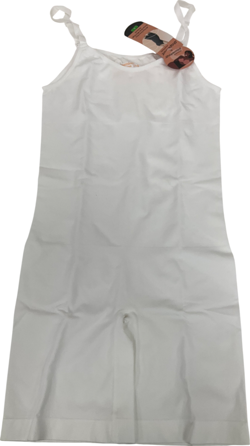 shopermint White All Day Every Day Scoop Neck Mid-thigh Bodysuit UK L