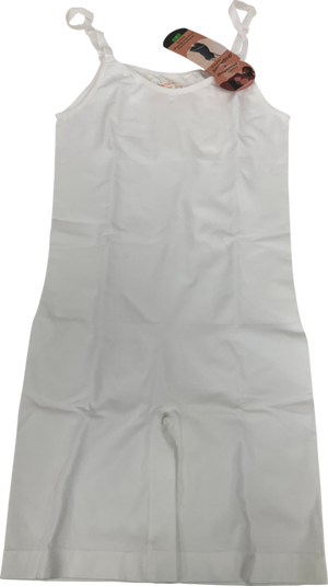 shopermint White All Day Every Day Scoop Neck Mid-thigh Bodysuit UK L